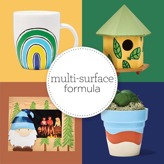 Apple Barrel, Nature Inspired Colors, Multi-Surface Acrylic Craft Paint Set, Includes 12 Colors, Satin Finish