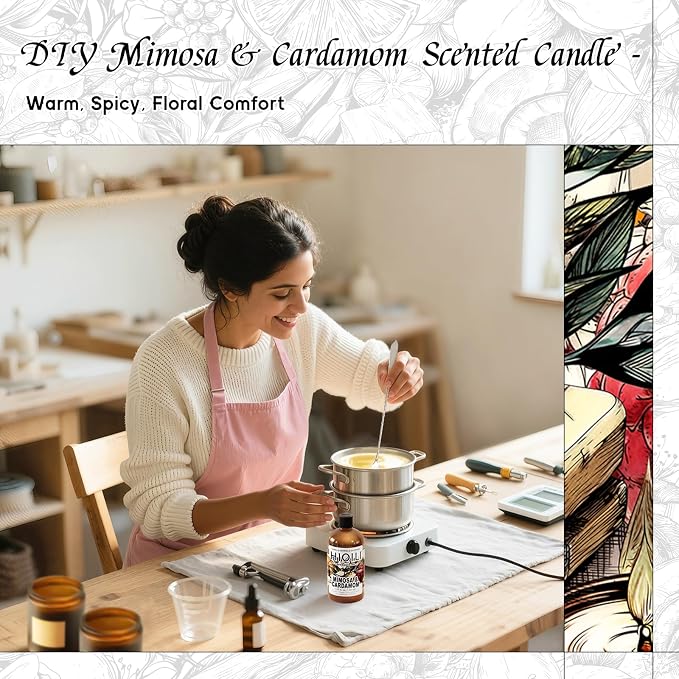 HIQILI Mimosa & Cardamom Fragrance Oil for Diffuser, DIY & Aromatherapy