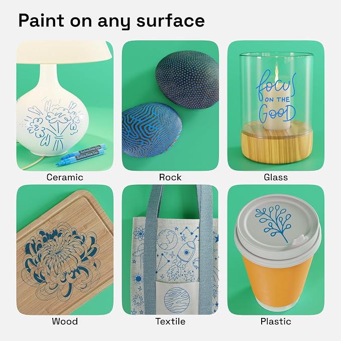 ARTISTRO Blue Acrylic Paint Markers - 0.7mm Extra Fine-Tip - Set of 2