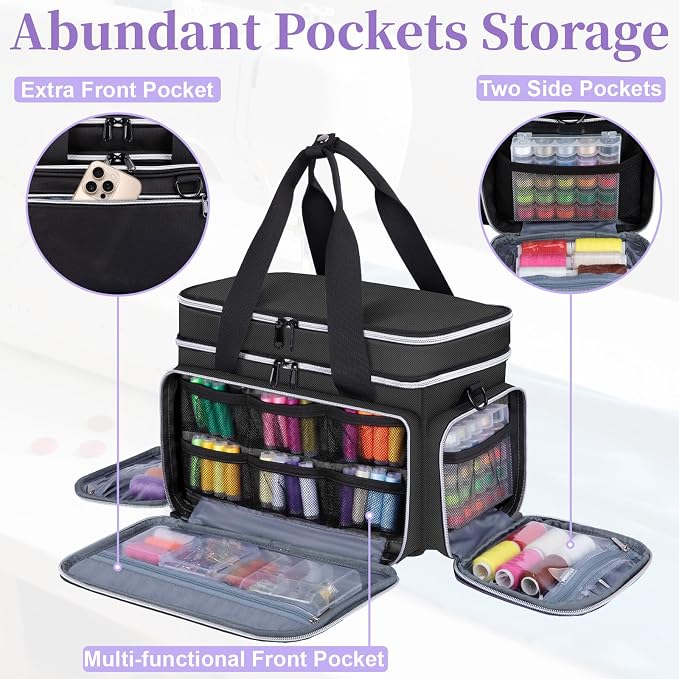Anitor Sewing Supplies Organizer, Double Layer Sewing Storage Organizer