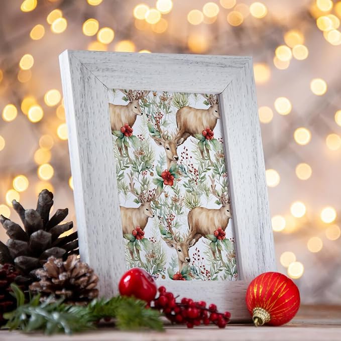 Christmas Pattern Scrapbook Paper, 6 Inch Card Production Supplies, 24 Sheets Single Sided Acid-Free Cardstock Greeting Card, Handmade Gift Journaling Craft Kits (H-style)