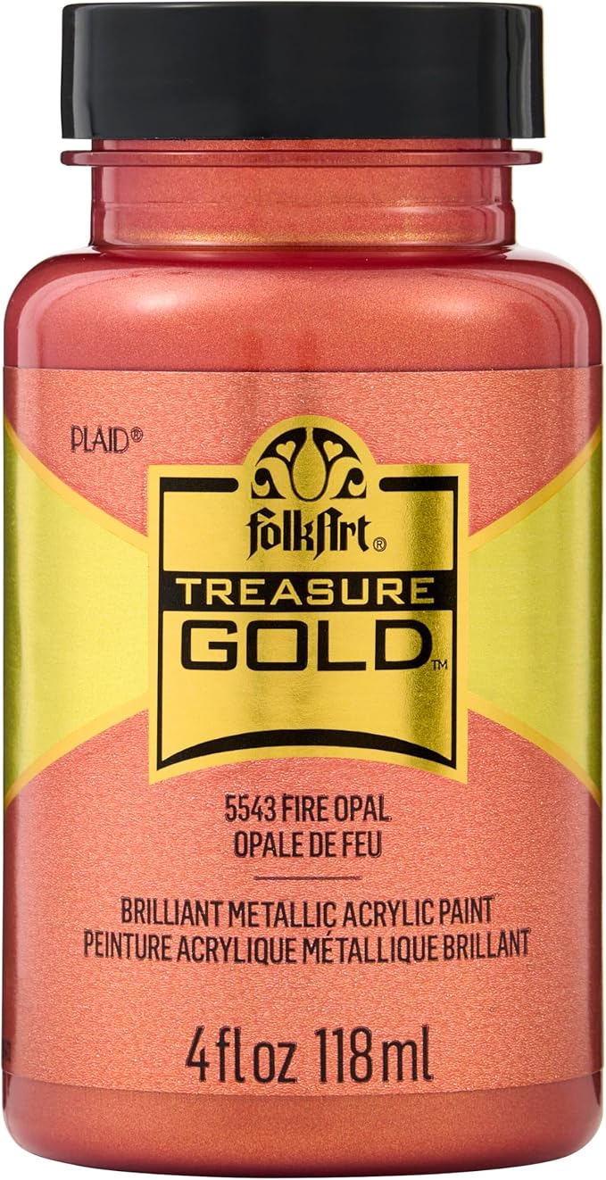 FolkArt Treasure Gold Brilliant Metallic Paint, 4 oz, Fire Opal
