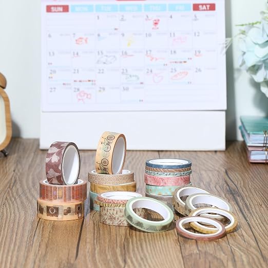 Mr. Pen- Washi Tape Set, 21 Rolls, Assorted Sizes, 5 Yards/Roll | Washi Tape for Scrapbook, Arts, Crafts, Journals and Planners, Vintage Charm Design