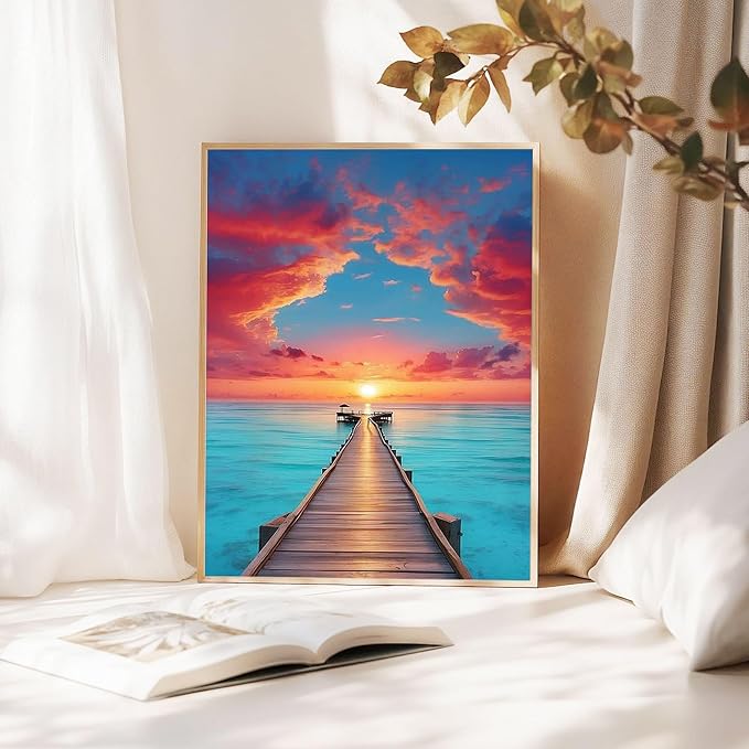 Amaieuin 2 Pack Beach Diamond Art for Adults Beginners 12x16in