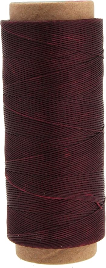 Mandala Crafts 200M 0.45mm Burgundy Round Waxed Thread for Leather Sewing