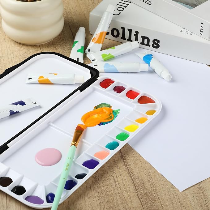 Mr. Pen- Airtight Watercolor Palette with Lid, 18 Wells & 2 Mixing Areas | Lightweight Sealing Paint Palette for Travel, Painting, Watercolor Mixing, Art Class and Studio Use