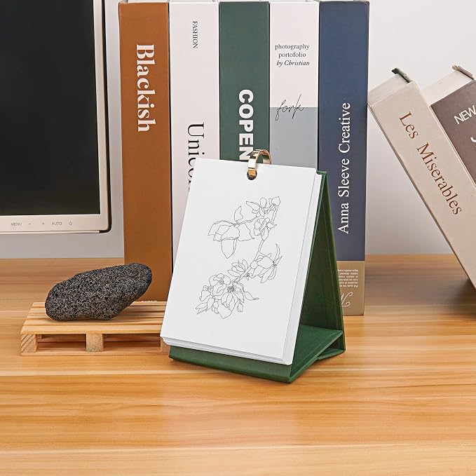 JANKOW DIY Cover Sketchbook, Mini Sketchbook for Drawing, Blank Desk Calendar Sketch Book, Oil Pastel Hand-Painted 3D Book, for Note Taking, Painting, Study Work, Projects, Recipe Cards (1Pcs)