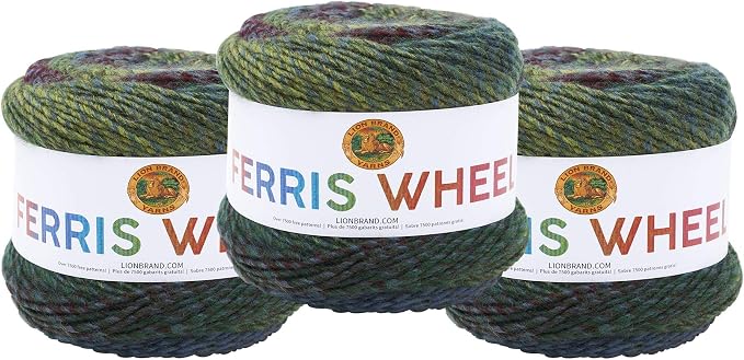 Lion Brand Yarn, Ferris Wheel Crochet Yarn, Imaginary Garden, Multi, 3 Pack