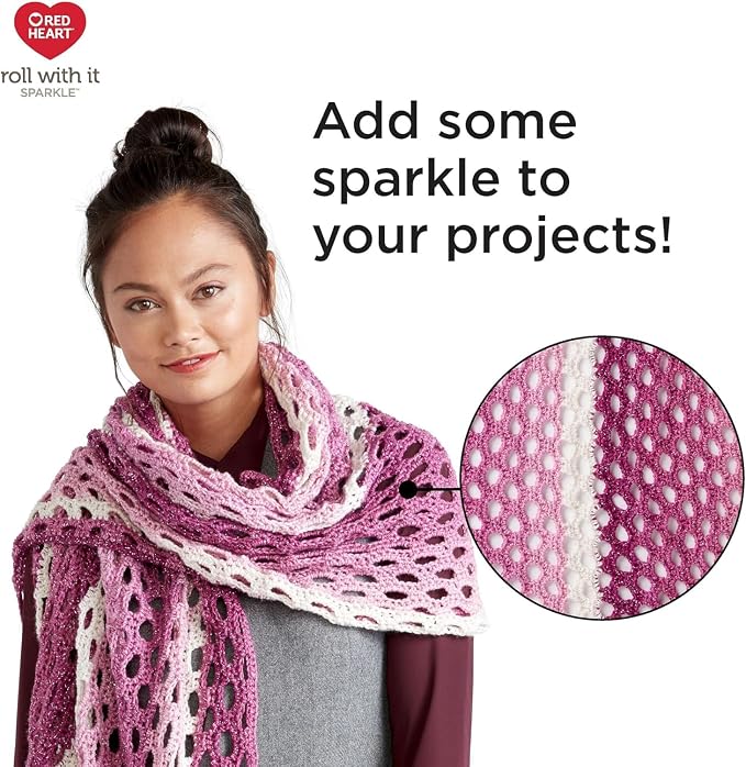Red Heart Roll with It Sparkle Yarn - Pixie