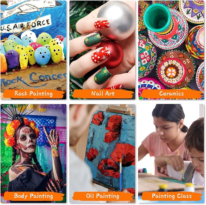 Halobios Small Paint Brushes for Crafts, 100 Pcs Art Painting Brushes Round Paint Brushes Set for Acrylic Painting, Mini Paint Brush for Kids Adults Oil Watercolor Rock Painting Body Face Nail Art