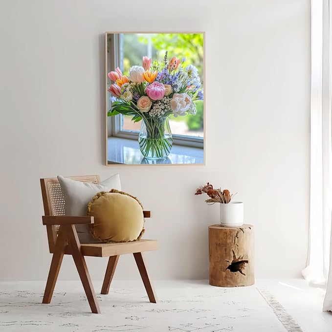 Ausanrl Flowers Diamond Art Kits for Adults Beginner - Diamond Painting Kits for Adults,5D Diamond Painting Flowers,Gem Art Kits for Gifts Home Decor 12x16inch