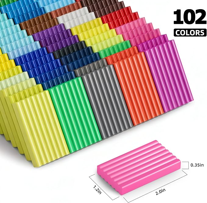 Artpar Polymer Clay Kit,102 Colors Modeling Clay for Kids,Oven Bake Clay | Molding Clay Set With Sculpting Tools Jewelry Accessories,Safe & Non-Toxic,DIY Arts and Crafts Gifts for Children & Adults