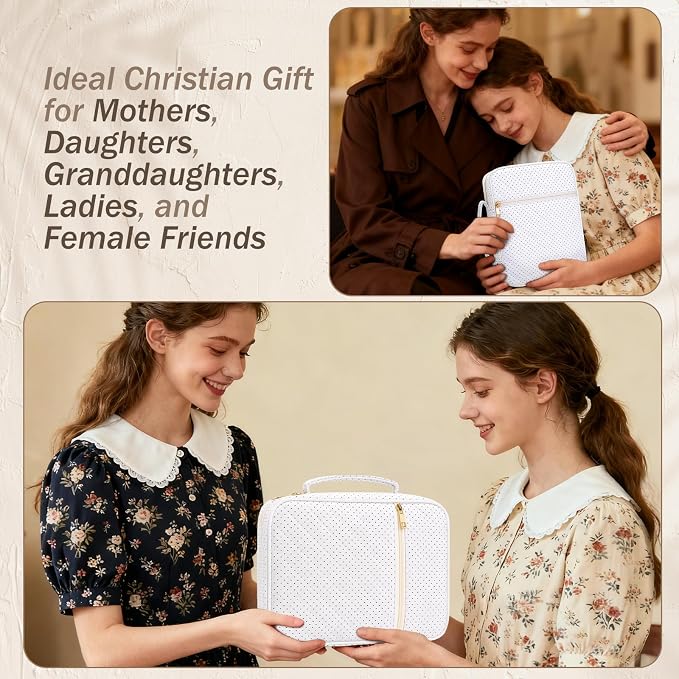 XKDOUS Bible Cover Case for Women Bible Bag Journaling Kit w/Study Supplies