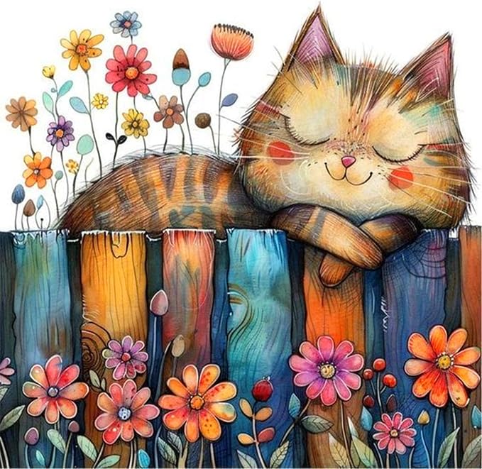 ijbnhd Cat Diamond Art Kits for Adults Diamond Painting14X14inch