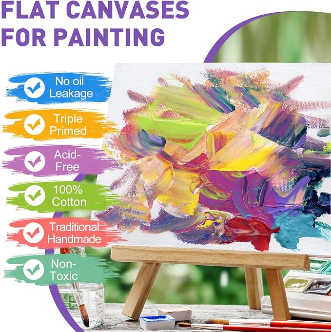 ESRICH Canvases for Painting 11x14, 30 Pack Canvas Boards for Painting Cotton Primed Acid Free Blank Canvas Panels for Oil Paint, Watercolor, Acrylic Paint, Gouache and Tempera.