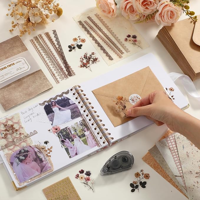 Letters to Bride Scrapbook,8.5 X 7 Inch,Vintage,Brown