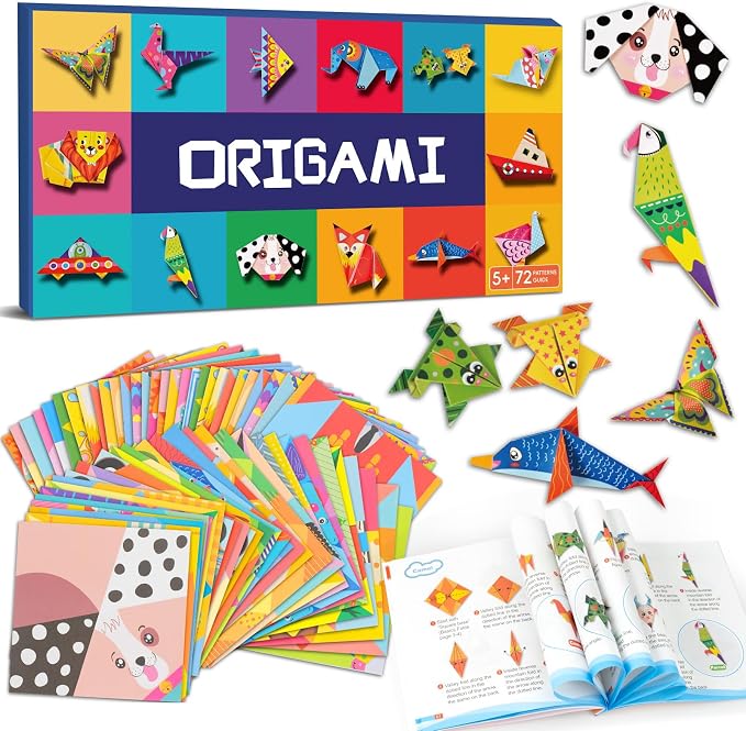 Origami Paper Kit for Kids,152 Sheets Origami Paper with Instructional Book