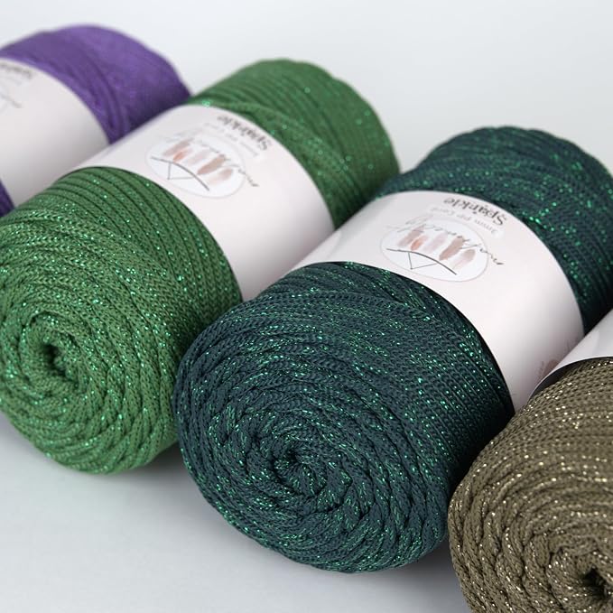 Makromecity Sparkle Polypropylene Macrame Cord 3mm x 131 Yards (394 feet) Premium Polyester Macrame Cord for Macrame Art & Crafts for Wall Hangings, Bags, Underplate, Rug