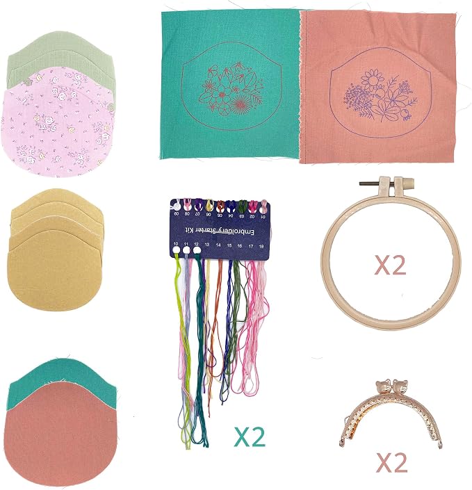 MIAO JIN Embroidery Coin Purse Kit Accessories for Bag Making Beginners