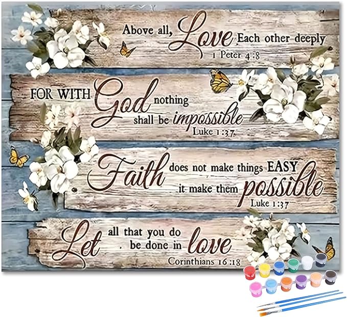 Christian Paint by Number for Adults, Paint by Numbers Kit for Adults 16x20