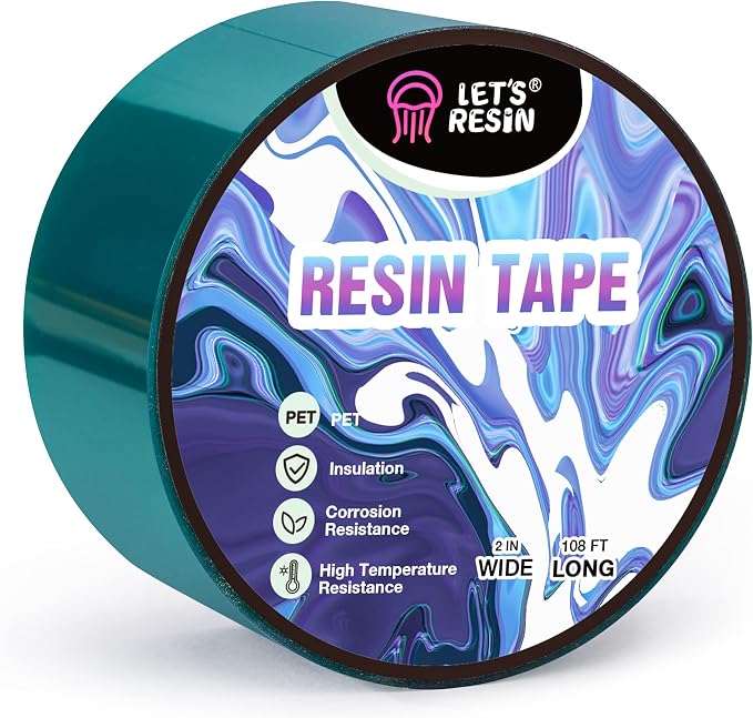 LET'S RESIN Epoxy Resin Tape, 2 in x 108 ft, Heat-Resistant Release Tape | High-Temperature Adhesive Tape Peels Away Easily and Helps Reduce Residue when Casting Epoxy Molds and River Tables