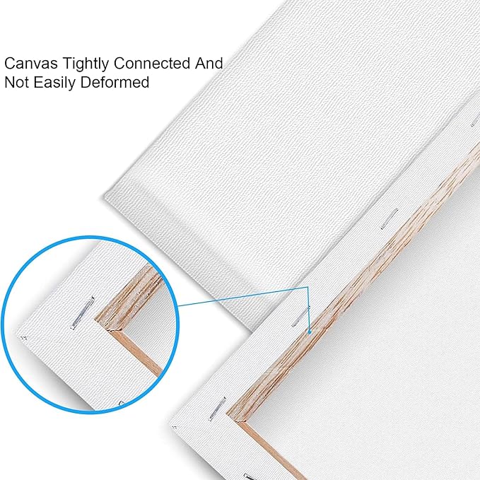 ESRICH 11x14 Canvases for Painting, 24 Pack Blank White Canvases for Painting - Cotton Paint Canvases for Oil, Acrylic & Watercolor Paint.