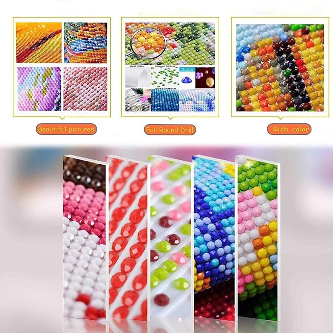 Acelii Colorful Rooster 5D Diamond Painting Kits for Adults Beginners | DIY Full Round Drill Diamond Art Kits,Paint by Diamonds Dots Gem Art Crystal Easy,Home Wall Decor 13.78X13.78 Inch