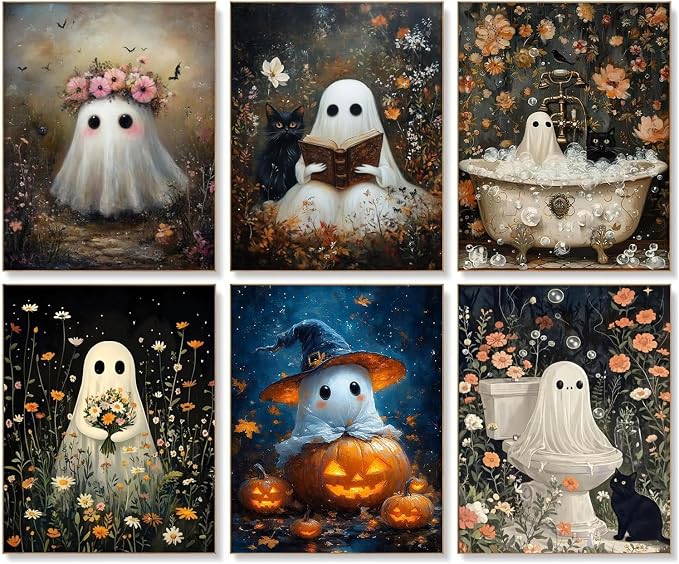 Diamond Art Kits for Adults,6 Pack Halloween Diamond Painting Kits 12x16in