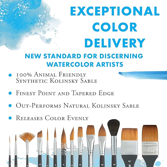 Princeton Aqua Elite Round Brush, Synthetic, Short Handle, Size 2, 1 Count