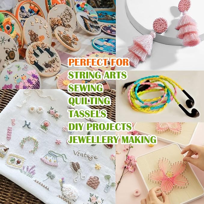 Friendship Bracelet String 50 Skeins Rainbow Color Embroidery Floss Cross Stitch Embroidery Thread Cotton Floss Bracelet Yarn, Craft Floss(Fashionable Color)