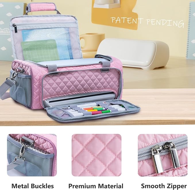 AMOIGEE Carrying Case for Cricutt Joy Xtra, Joy Extra Bag, Full Open Case with Pockets for Cricutt Joy Xtra Accessories and Tools, Dust Cover, Mat
