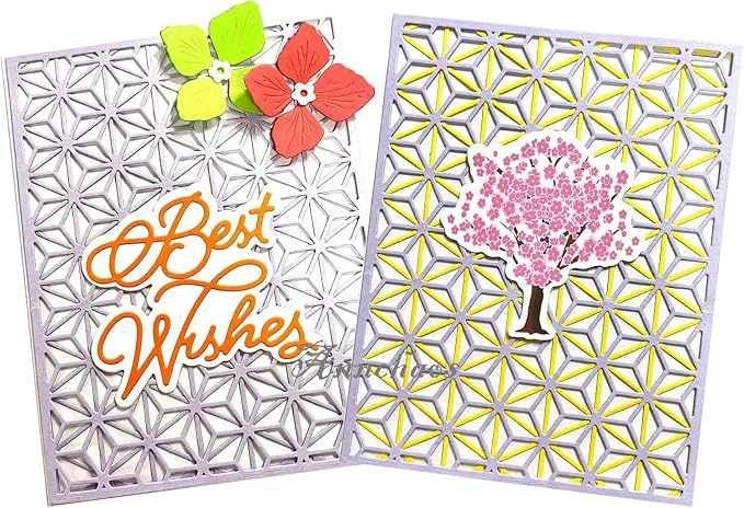 Cutting Dies 3D Background Frame Metal Stencils Scrapbooking Tools DIY Craft Carbon Steel Embossing Template for Paper Card Making Album Arts Supplies (Diamond Layer), XMEI000580