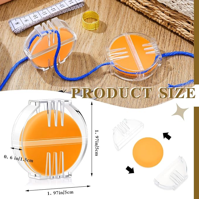Maitys 2 Pcs Thread Wax Beeswax for Hand Sewing,Deep Yellow, Clear Case | Conditioner for Embroidery Quilting, Strengthens Sewing Line Reduces Fraying, Clear Case Storage, Natural Beeswax Formula