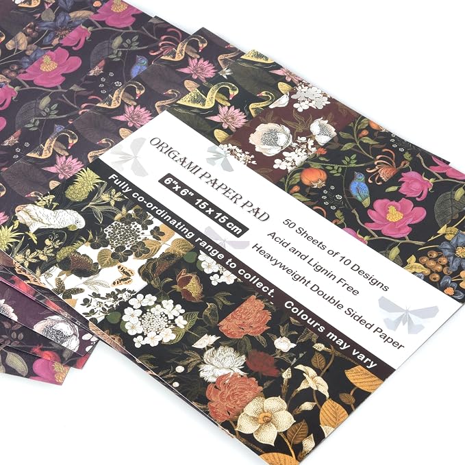 Origami Paper Kit 100 Sheets, 6x6 Inch Double Sided 40 Vivid Colored Paper | 70GSM Colorful Paper,40 Different Pattern Origami Kit,DIY Hand Crafts,Arts Creativity,Easy to Fold,No-Fading.Macaroon Flower