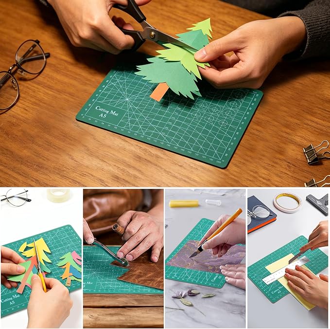 Self Healing Cutting Mat, A5 Rotary Cutting Sewing Mat for Crafts, Double Sided 5-Ply Craft Cutting Board for DIY Art Work Cutting, Hobby, Stencil, Scrapbooking (6"x8")