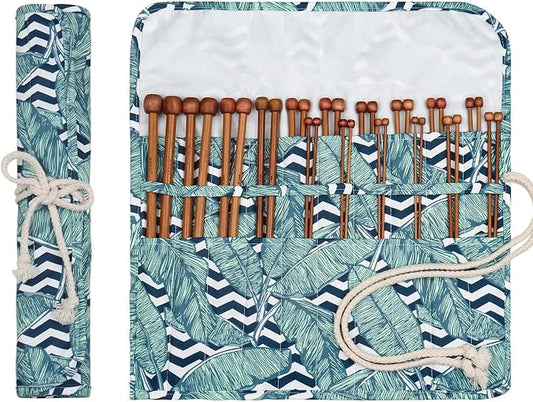 Aeelike 18 Pairs Bamboo Knitting Needles Set, 2mm-8mm Wood Needle, Type A