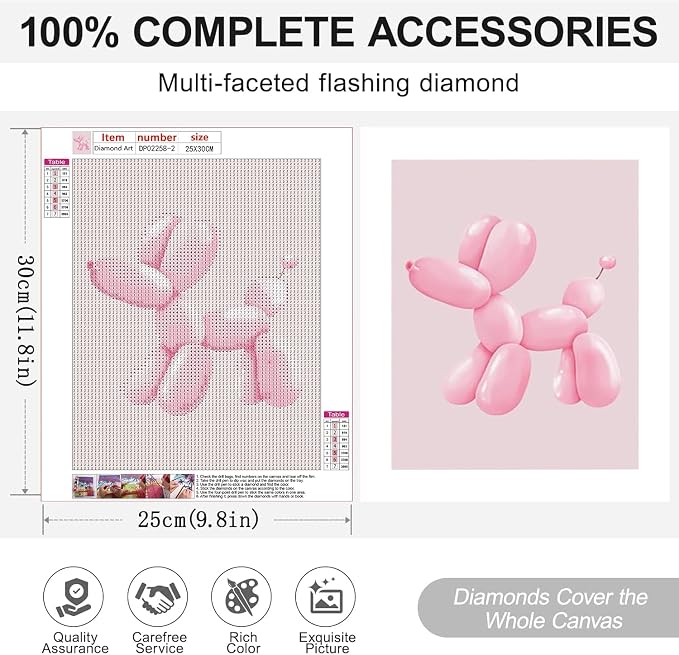 Diamond Art Kits for Adults, 6 Pack Pink Diamond Painting Kits 10 x 12in
