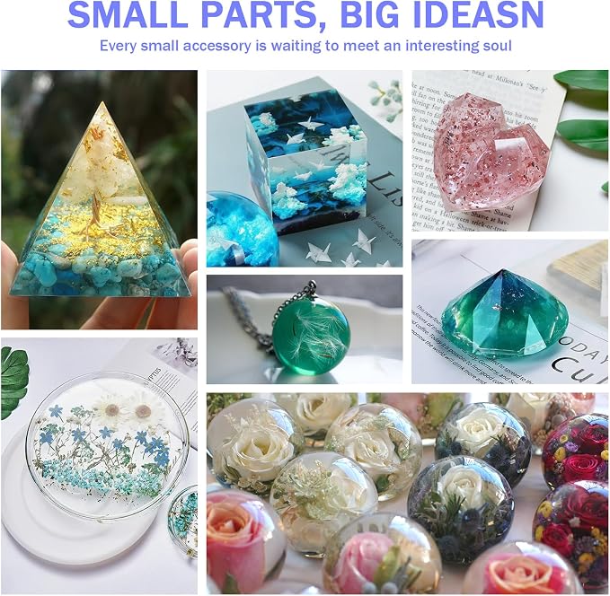 KISREL Epoxy Resin Kit 32OZ with Molds, Dried Flowers & Tools for Beginners | All-in-one starter set with molds,Crystal clear, bubble-free & easy 1:1 mix,Ideal for jewelry, coasters & DIY crafts