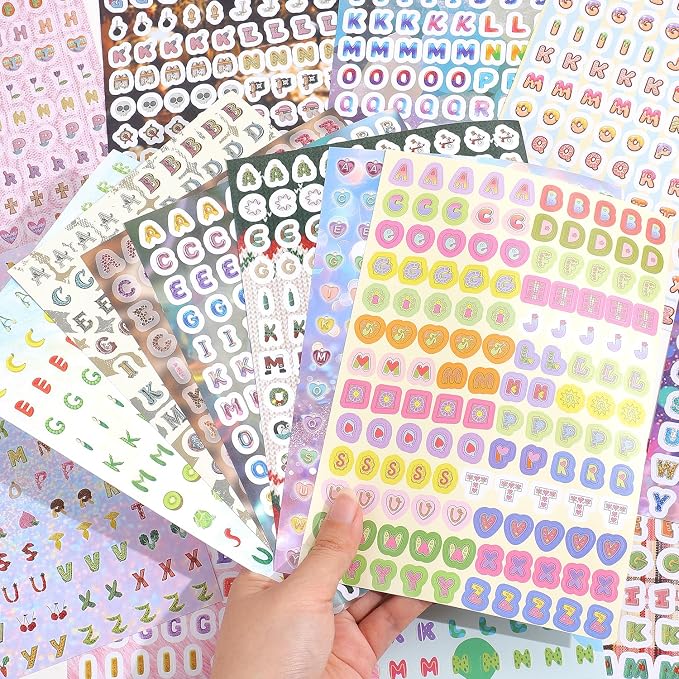 3000+ Pcs Alphabet Sticker for Journaling,Fun & Colorful Craft Letter Stickers for Junk Journal, Scrapbooking Supplies, Ideal DIY Decorative Gift for Women Teen Girls