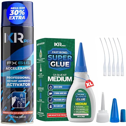 ixirpro CA Glue with Activator, Medium, 1.75oz + 16.9oz Kit