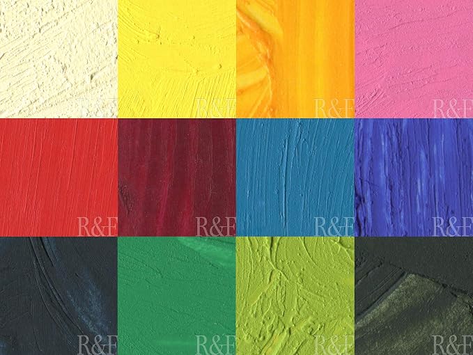 R&F Handmade Paints - Professional Oil Pigment Stick, Painters Dozen, Set of 12 Colors