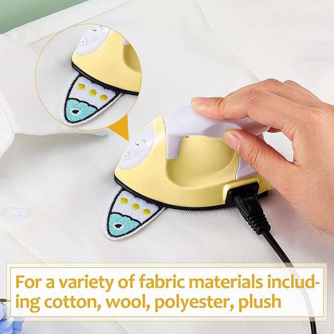 Honoson Mini Craft Iron with Charging Base Tiny,Light Yellow