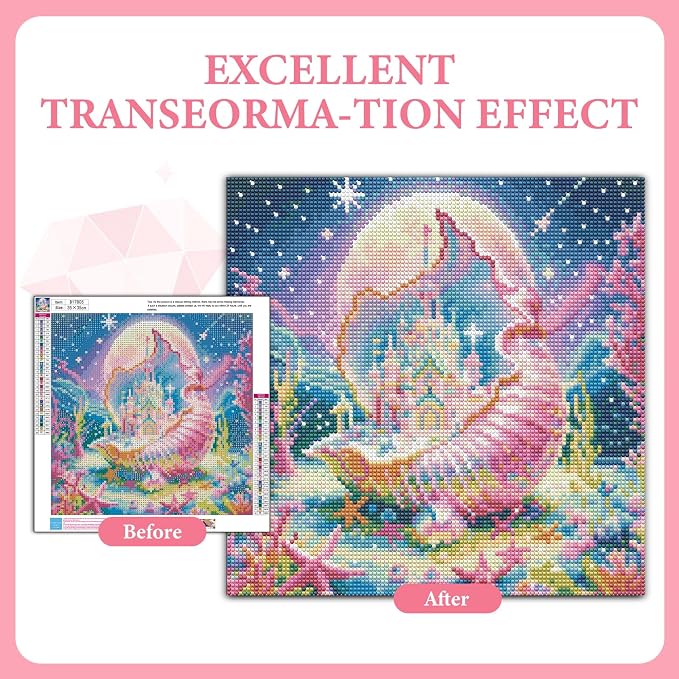 GEEHEIY Diamond Art Kits for Adults, 5D Fantasy Castle Diamond Painting Kit