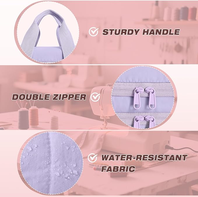 Marscamd Sewing Organizer Bag with Detachable Dividers, Purple (Bag Only)
