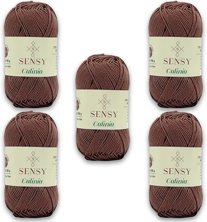 S Sensy Calinia-Mercerized Giza Cotton Amigurumi Yarn 5 Pack Mink 131 Yards