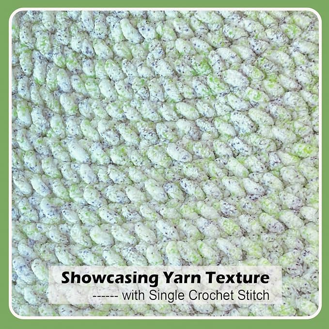 Super Soft Velvet Chenille Yarn for Crocheting and Knitting-Easy to Crochet-Bulky, 3.5oz/93yds of Each Skein-Chunky Plush Yarn for Hand Craft Blanket Ammigurumi DIY (Spring Meadow, 3 Pack)