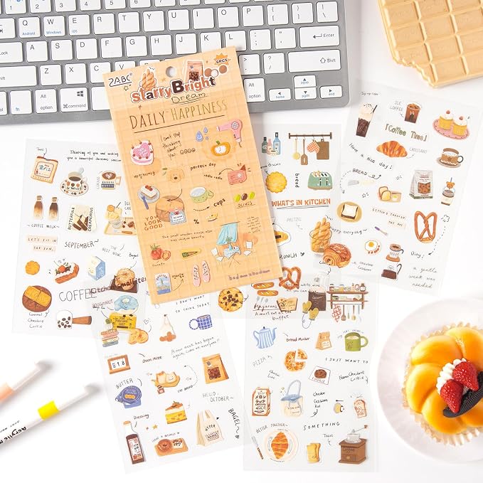 680 Pcs Daily Planner Stickers for Scrapbooking Diary Bullet Journal Notebook Card Making Water Bottle, 24 Sheets Hand-Drawn Monthly Weekly Daily Journal Stickers for Adults and Teens