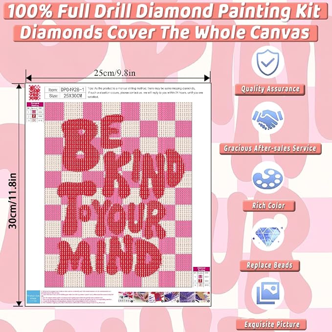 2 Pack Pink Diamond Art Kits for Adults Diamond Painting Kit for Beginner | Cute Vintage 5D DIY Funny Diamond Dots Full Drill Crafts for Gem Art Dot Art for Adults Home Wall Decor for Teens 10x12 in