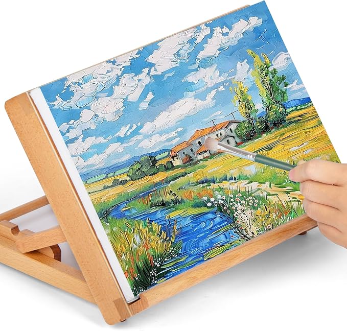 Table Easel for Painting, Adjustable Angle Art Easels Wood Table Easel Drawing and Sketching Board, 11 4/5 Inches by 8 2/3 Inches