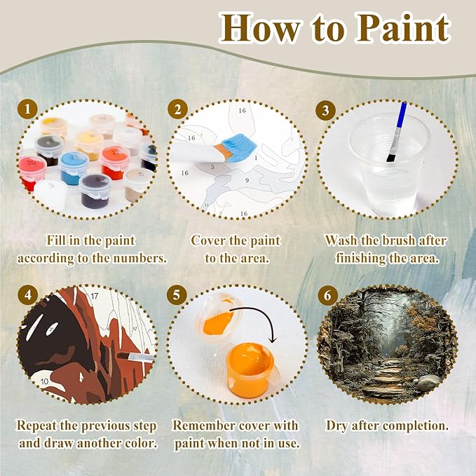 Paint by Numbers for Adults Forest, Paint by Numbers Kit for Adults 16x20in
